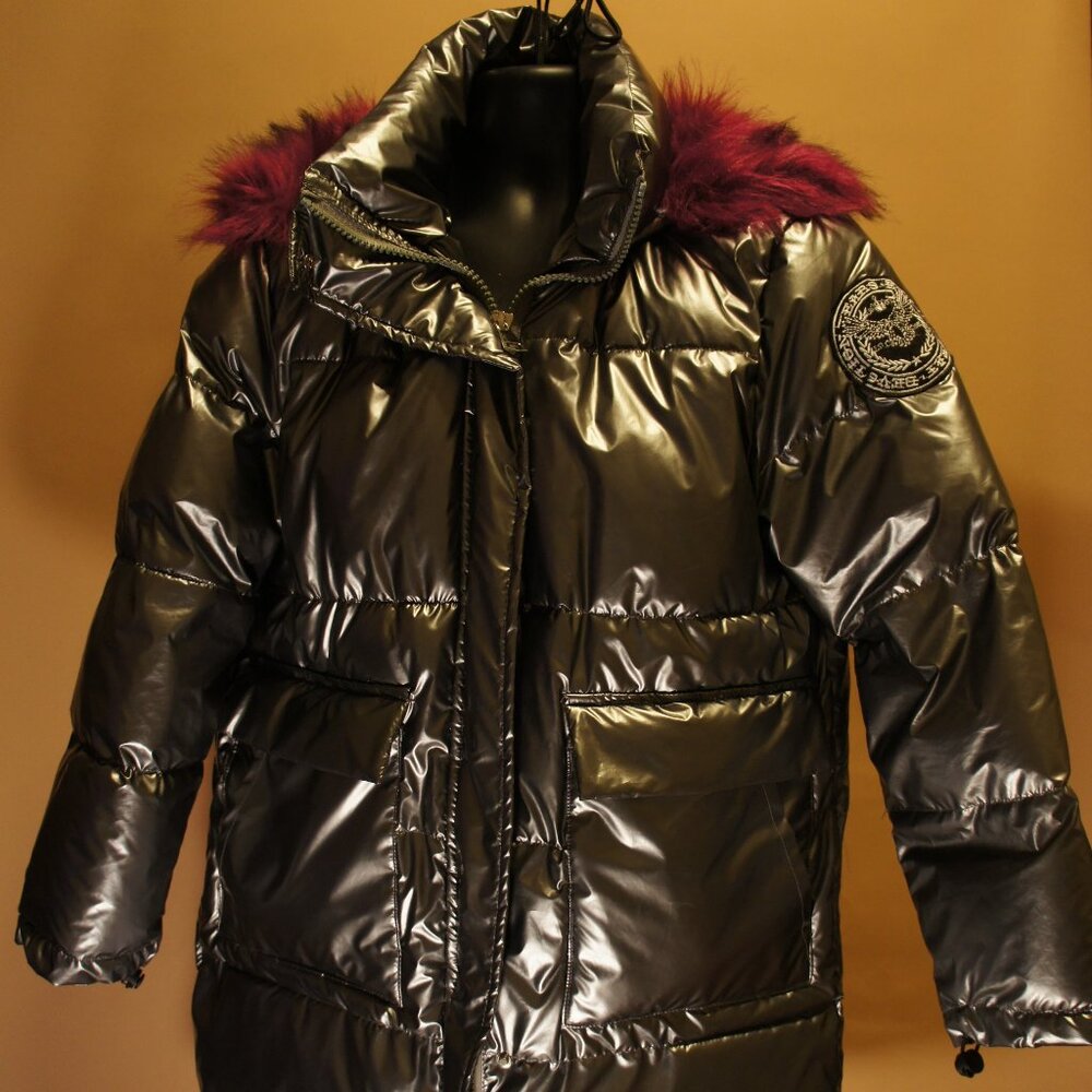 Chrome colored coat Pink Fur